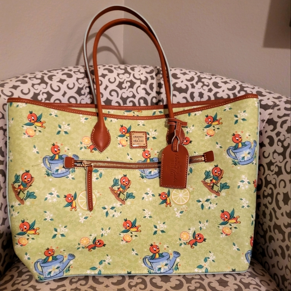 Dooney and Bourke Disney Large Orange Bird Tote EUC